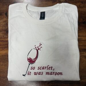 Maroon Embroidered T-Shirt
